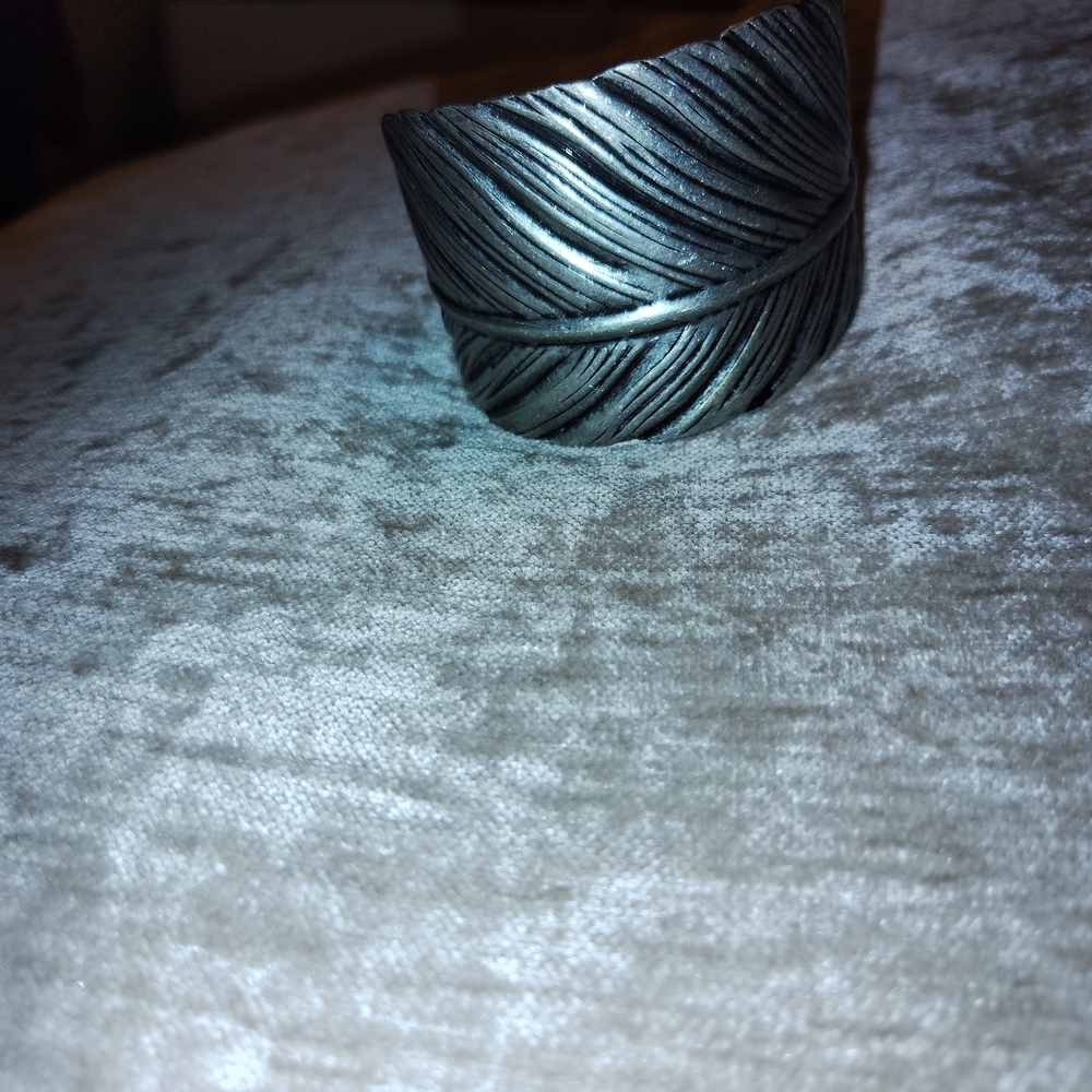 Silver Textured Cuff Bracelet